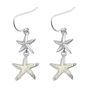 Opal Dangle Starfish Earrings