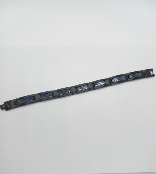 Black and Blue Stainless Bracelet