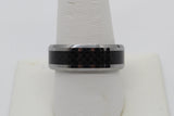 Black Checkered Titanium Ring