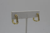 Rectangle Gold Cubic Zirconia Earrings