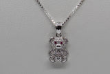 Sterling Silver Cubic Zirconia Bear Pendant