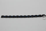 Stainless Steel Link Band Black and Blue Bracelet