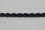Stainless Steel Link Band Black and Blue Bracelet