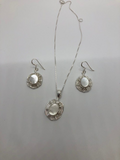 Mother of Pearl Necklace and matching Earrings Set