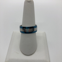 Stainless Steel and Blue Ring
