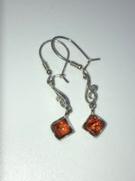 Cognac Baltic Amber Dangle Earrings