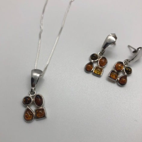 Amber Necklace and Earring Set
