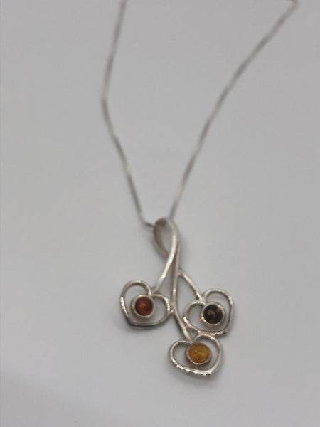 Amber Hearts Necklace