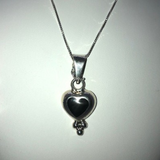 Black Onyx Heart Necklace and Earring Set