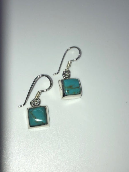 Turquoise Square Dangle Earrings