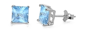 Aquamarine CZ Studs