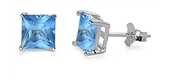 Blue Topaz CZ Studs