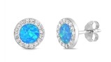 Circle Lab Opal Earrings with CZ's