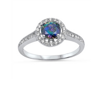 Mystic Topaz Halo Ring