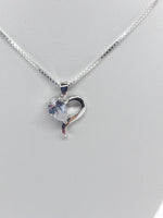 Single CZ inside Heart Necklace