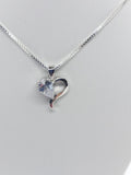 Single CZ inside Heart Necklace