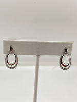CZ and Silver Dangle Earrings