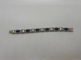 Silver and Blue Stainless Steel Bracelet