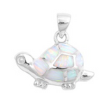 Lab Opal Turtle Necklace