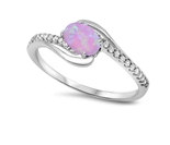 Pink Lab Opal and CZ Ring