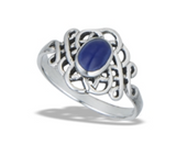 Sterling Silver Endless Celtic Knot with Synthetic Stone