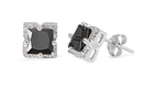 Colored Square CZ Earrings