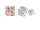 Colored Square CZ Earrings