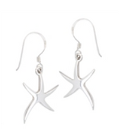 Silver Dangle Starfish Earrings