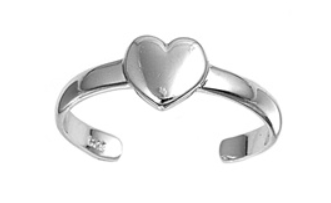 Silver Toe Ring - Heart