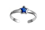 Silver Toe Ring - CZ Star