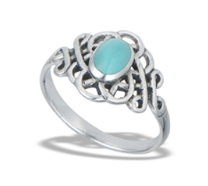 Sterling Silver Endless Celtic Knot with Synthetic Stone