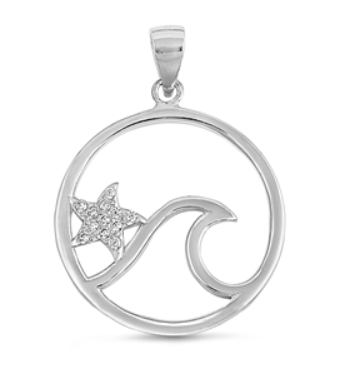 Wave and Starfish Necklace