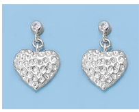 CZ Heart Earrings